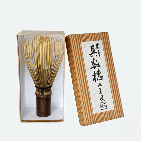 Chasen de 80 cerdas de bambú negro - Hecho por el Maestro Ikeda Ikki